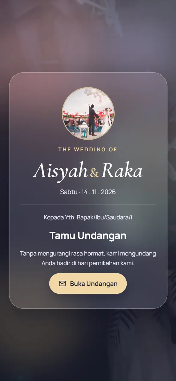 Contoh sampul undangan pernikahan di ponsel